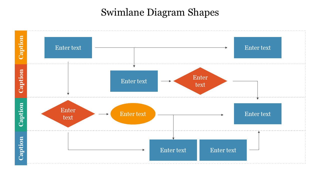Creative Swimlane Diagram Shapes PowerPoint